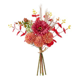 Maxbell Artificial Flowers Bouquet Photo Props Faux Plant for Kitchen Outside Summer Red