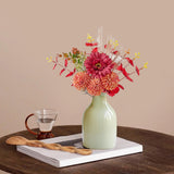 Maxbell Artificial Flowers Bouquet Photo Props Faux Plant for Kitchen Outside Summer Red
