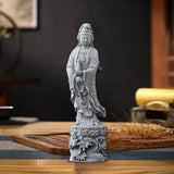 Maxbell Guan Yin Statue Collection Stone Ornament for Housewarming Desktop Fireplace