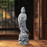 Maxbell Guan Yin Statue Collection Stone Ornament for Housewarming Desktop Fireplace