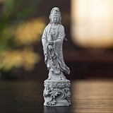 Maxbell Guan Yin Statue Collection Stone Ornament for Housewarming Desktop Fireplace