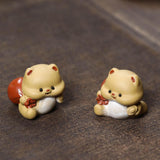Maxbell Dog Miniature Figurine Tea Pet Tabletop Ornament for Shelf Tea Table Cabinet