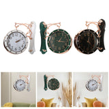 Maxbell Double Sided Wall Clock Mute Station Clock for Garden Indoor Outdoor Kitchen white