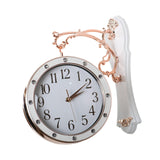 Maxbell Double Sided Wall Clock Mute Station Clock for Garden Indoor Outdoor Kitchen white