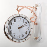 Maxbell Double Sided Wall Clock Mute Station Clock for Garden Indoor Outdoor Kitchen white