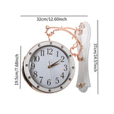 Maxbell Double Sided Wall Clock Mute Station Clock for Garden Indoor Outdoor Kitchen white