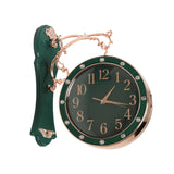Maxbell Double Sided Wall Clock Mute Station Clock for Garden Indoor Outdoor Kitchen green