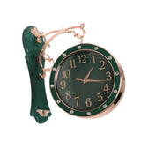 Maxbell Double Sided Wall Clock Mute Station Clock for Garden Indoor Outdoor Kitchen green