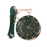 Maxbell Double Sided Wall Clock Mute Station Clock for Garden Indoor Outdoor Kitchen green