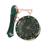 Maxbell Double Sided Wall Clock Mute Station Clock for Garden Indoor Outdoor Kitchen green