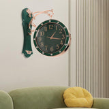 Maxbell Double Sided Wall Clock Mute Station Clock for Garden Indoor Outdoor Kitchen green