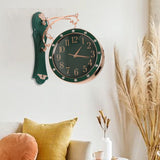 Maxbell Double Sided Wall Clock Mute Station Clock for Garden Indoor Outdoor Kitchen green
