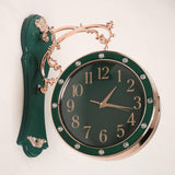 Maxbell Double Sided Wall Clock Mute Station Clock for Garden Indoor Outdoor Kitchen green