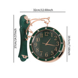 Maxbell Double Sided Wall Clock Mute Station Clock for Garden Indoor Outdoor Kitchen green