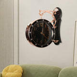 Maxbell Double Sided Wall Clock Mute Station Clock for Garden Indoor Outdoor Kitchen black