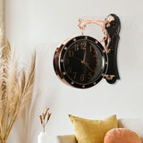 Maxbell Double Sided Wall Clock Mute Station Clock for Garden Indoor Outdoor Kitchen black