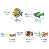 Maxbell 5Pcs Fish Wall Sculpture Home Living Room Beach Themed Room Decor