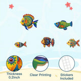 Maxbell 5Pcs Fish Wall Sculpture Home Living Room Beach Themed Room Decor