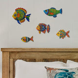 Maxbell 5Pcs Fish Wall Sculpture Home Living Room Beach Themed Room Decor