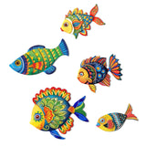 Maxbell 5Pcs Fish Wall Sculpture Home Living Room Beach Themed Room Decor