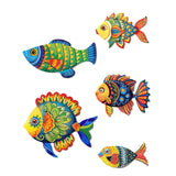 Maxbell 5Pcs Fish Wall Sculpture Home Living Room Beach Themed Room Decor
