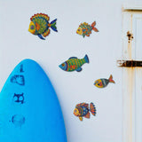 Maxbell 5Pcs Fish Wall Sculpture Home Living Room Beach Themed Room Decor