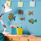 Maxbell 5Pcs Fish Wall Sculpture Home Living Room Beach Themed Room Decor