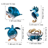 Maxbell 4Pcs Sea Turtle Seahorse Crabs Fish Wall Decor Hotel Beach Themed Room Decor