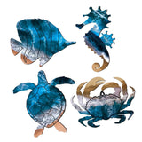 Maxbell 4Pcs Sea Turtle Seahorse Crabs Fish Wall Decor Hotel Beach Themed Room Decor