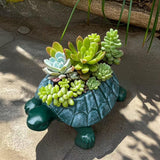 Maxbell Turtle Planter Pot Craft Collectible Art Flower Pot for Yard Gift Restaurant