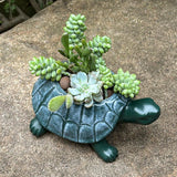 Maxbell Turtle Planter Pot Craft Collectible Art Flower Pot for Yard Gift Restaurant