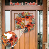 Maxbell Fall Wreaths for Front Door 18 " for Harvest Festival Wall Housewarming Gift