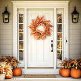 Maxbell Fall Wreaths for Front Door Lifelike Outside 18 inch for Home Farmhouse Wall