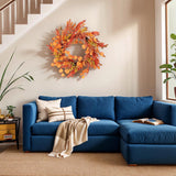 Maxbell Fall Wreaths for Front Door Lifelike Outside 18 inch for Home Farmhouse Wall