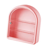 Maxbell Wall Mounted Figure Display Case Cabinet Countertop Waterproof Organizer Box Pink