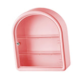 Maxbell Wall Mounted Figure Display Case Cabinet Countertop Waterproof Organizer Box Pink