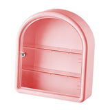 Maxbell Wall Mounted Figure Display Case Cabinet Countertop Waterproof Organizer Box Pink