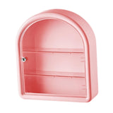 Maxbell Wall Mounted Figure Display Case Cabinet Countertop Waterproof Organizer Box Pink