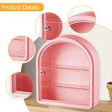 Maxbell Wall Mounted Figure Display Case Cabinet Countertop Waterproof Organizer Box Pink