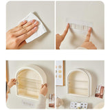 Maxbell Wall Mounted Figure Display Case Cabinet Countertop Waterproof Organizer Box Pink