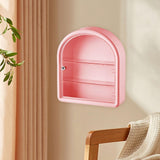 Maxbell Wall Mounted Figure Display Case Cabinet Countertop Waterproof Organizer Box Pink