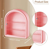 Maxbell Wall Mounted Figure Display Case Cabinet Countertop Waterproof Organizer Box Pink