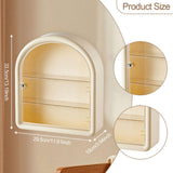 Maxbell Wall Mounted Figure Display Case Cabinet Countertop Waterproof Organizer Box Cream