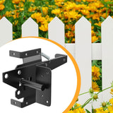 Maxbell Heavy Duty Self Locking Gate Latch Black Post Mount for Garden Farmhous Yard