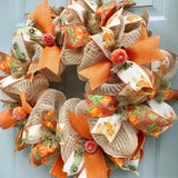 Maxbell Fall Wreath Decorative Round Autumn Wreath for Indoor Outdoor Cafe Fireplace