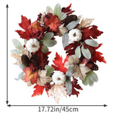 Maxbell Fall Wreath Maple Leaves Thanksgiving Decor for Shelf Indoor Outdoor Wedding