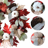 Maxbell Fall Wreath Maple Leaves Thanksgiving Decor for Shelf Indoor Outdoor Wedding