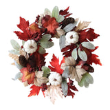 Maxbell Fall Wreath Maple Leaves Thanksgiving Decor for Shelf Indoor Outdoor Wedding
