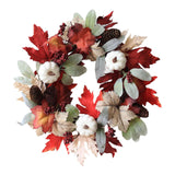 Maxbell Fall Wreath Maple Leaves Thanksgiving Decor for Shelf Indoor Outdoor Wedding