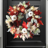 Maxbell Fall Wreath Maple Leaves Thanksgiving Decor for Shelf Indoor Outdoor Wedding